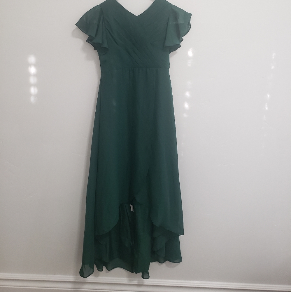 JJs House Girls Forest Green Bridesmaids Dress